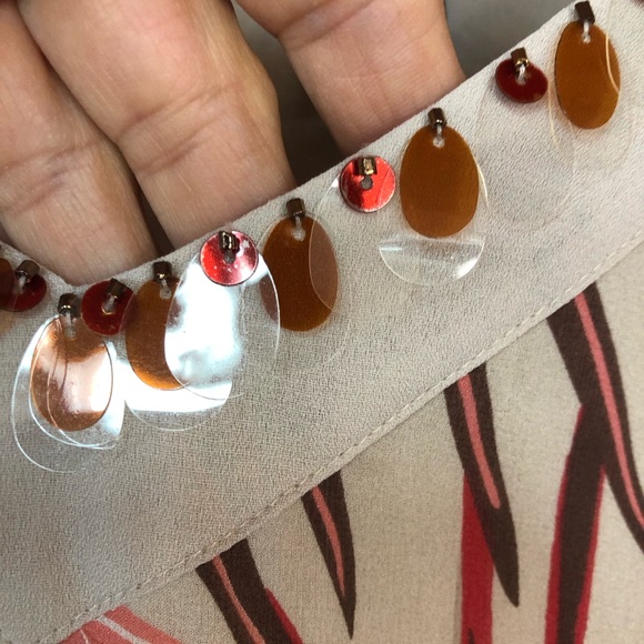 Bob Mackie Women’s Top Tank Sleeveless Silk Sequins Size Zip Lined - Picture 6 of 8